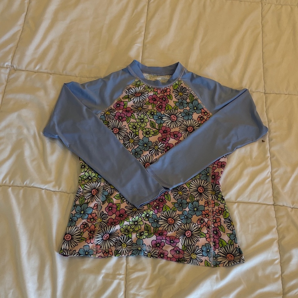 Colorful Floral Kids Swim Rashguard